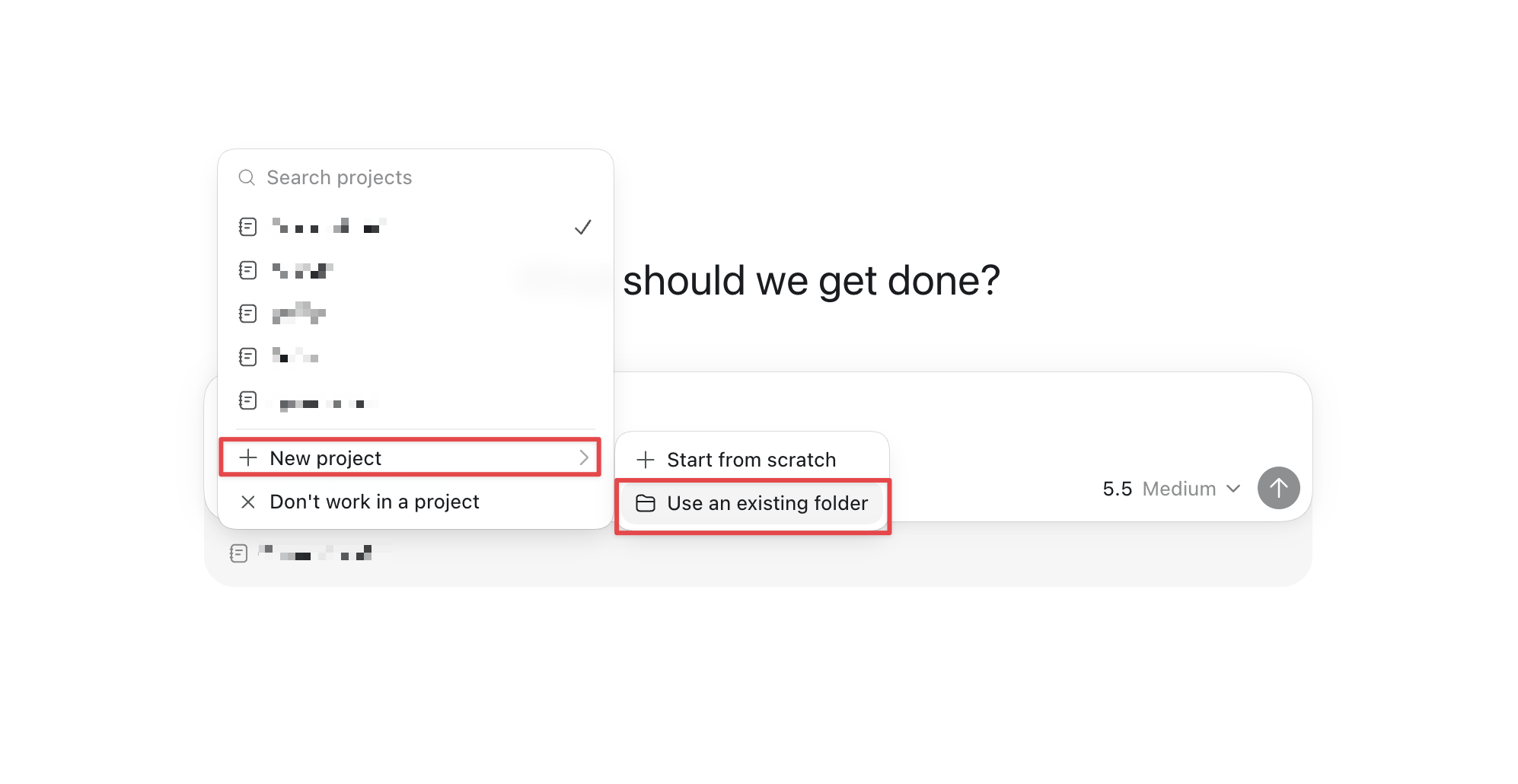 Import a working directory in the Codex app